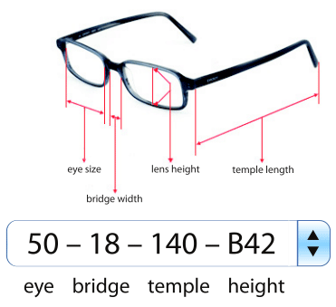 Image result for eyeglass sizes